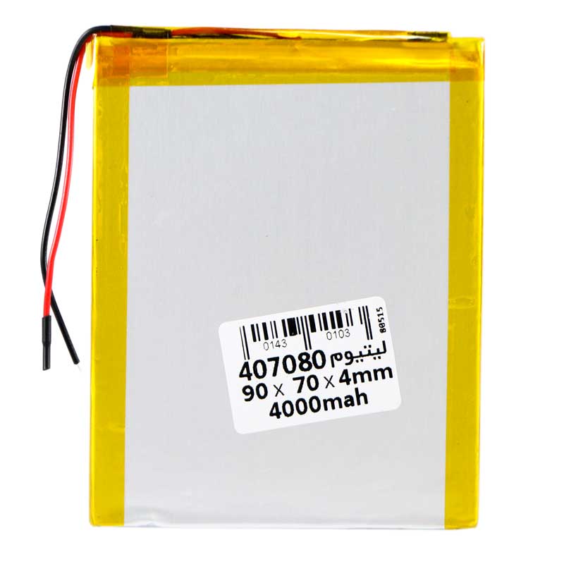 باتری لیتیوم 4000mAh 90*70*4mm 407080