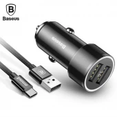 شارژر فندکی Baseus TZXLD-B01 3.4A + کابل Type-C