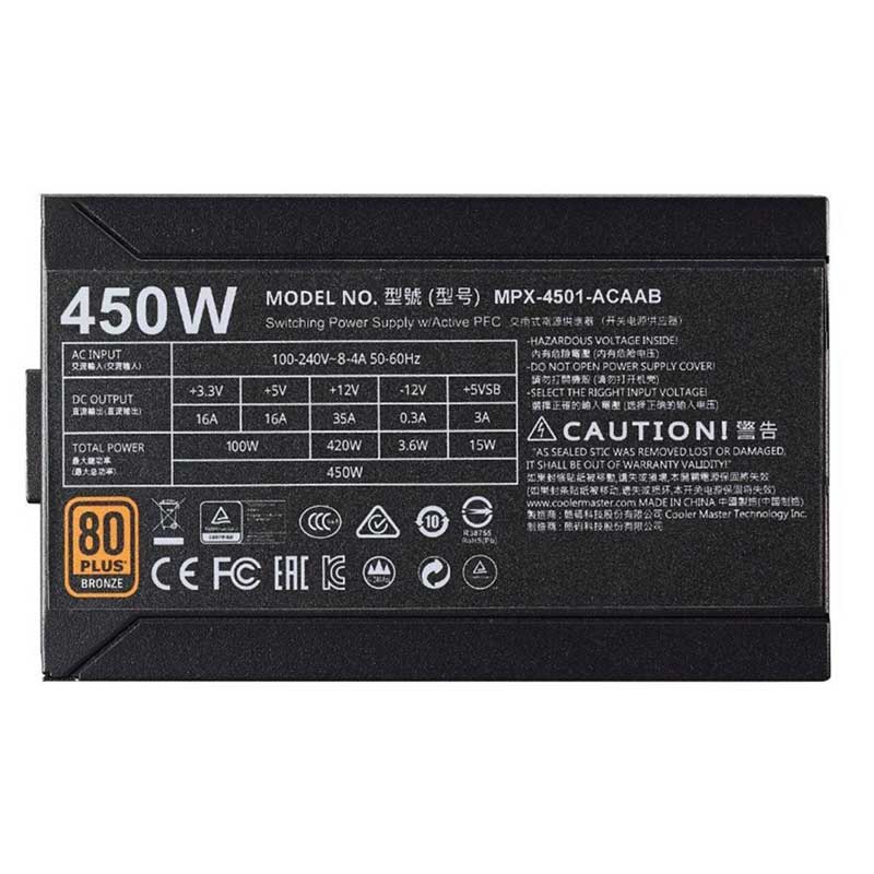 پاور 450 وات کولر مستر Cooler Master MWE Bronze