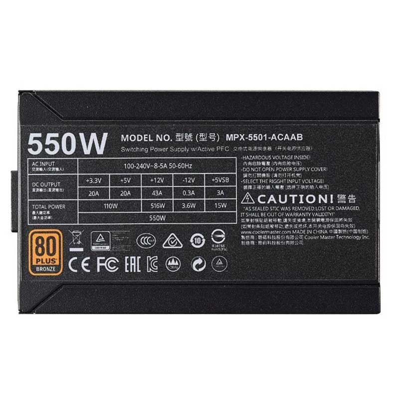 پاور 550 وات کولر مستر Cooler Master MWE Bronze