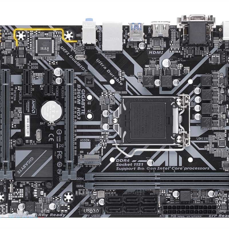 مادربرد گیگابایت B360M HD3 DDR4
