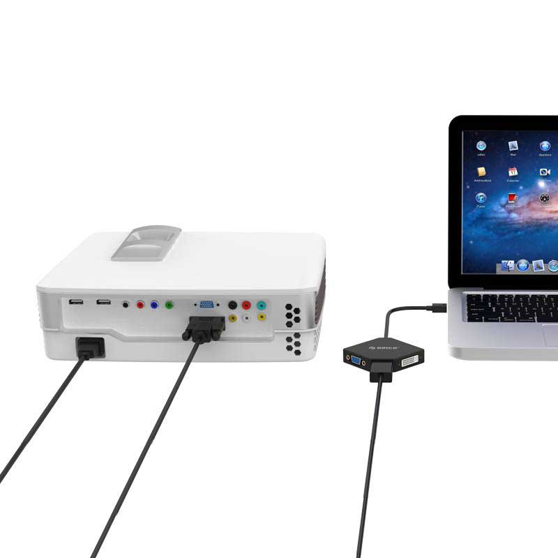 تبدیل Orico DMP-HDV3 Mini Display to HDMI/DVI/VGA سفید 
