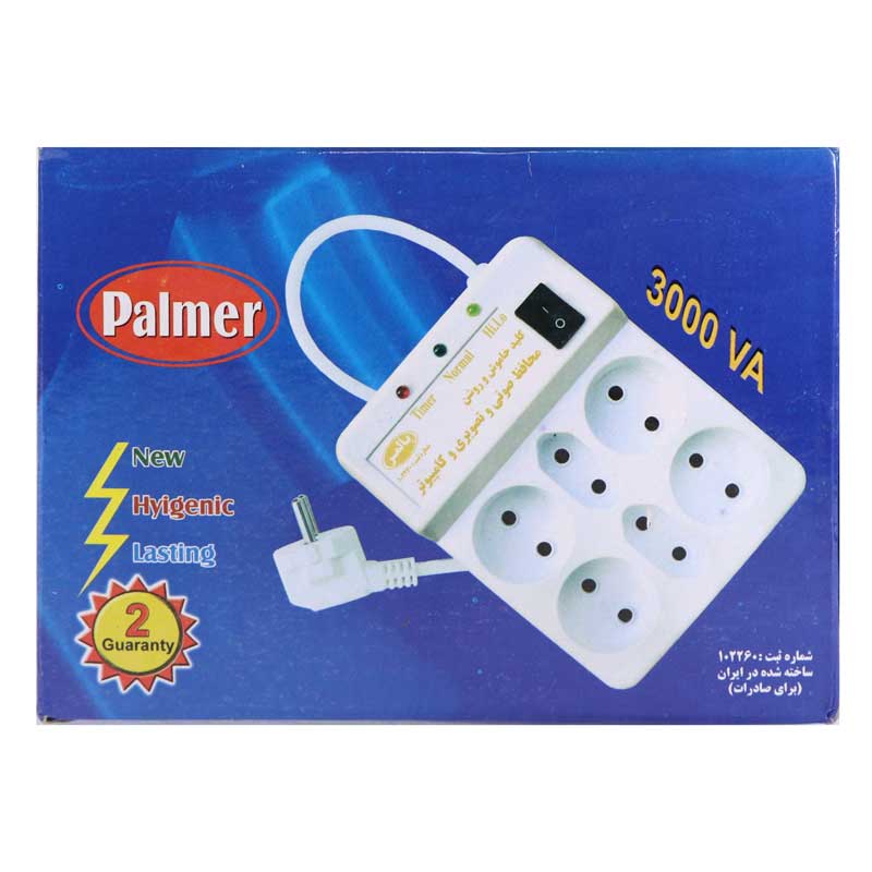 محافظ برق صوتی تصویری 6 خانه Palmer با کابل 1٫5 متری