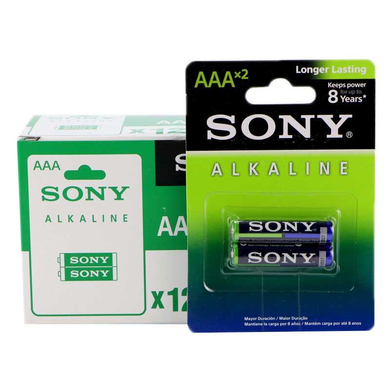 باتری دوتایی نیم قلمی Sony Alkaline بسته 24 عددی