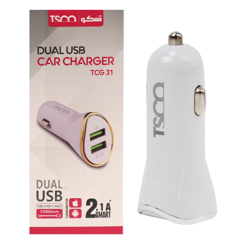 شارژر فندکی TSCO TCG 31 + کابل میکرو یو اس بی