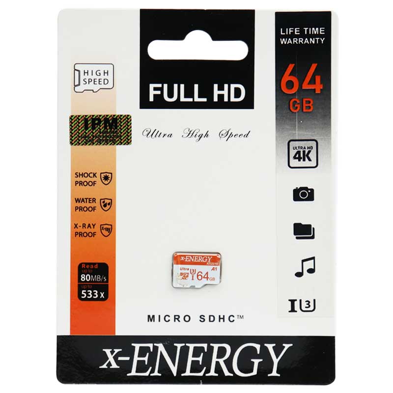 رم میکرو 64 گیگ ایکس-انرژی X-Energy 533X U3 C10 80MB/s