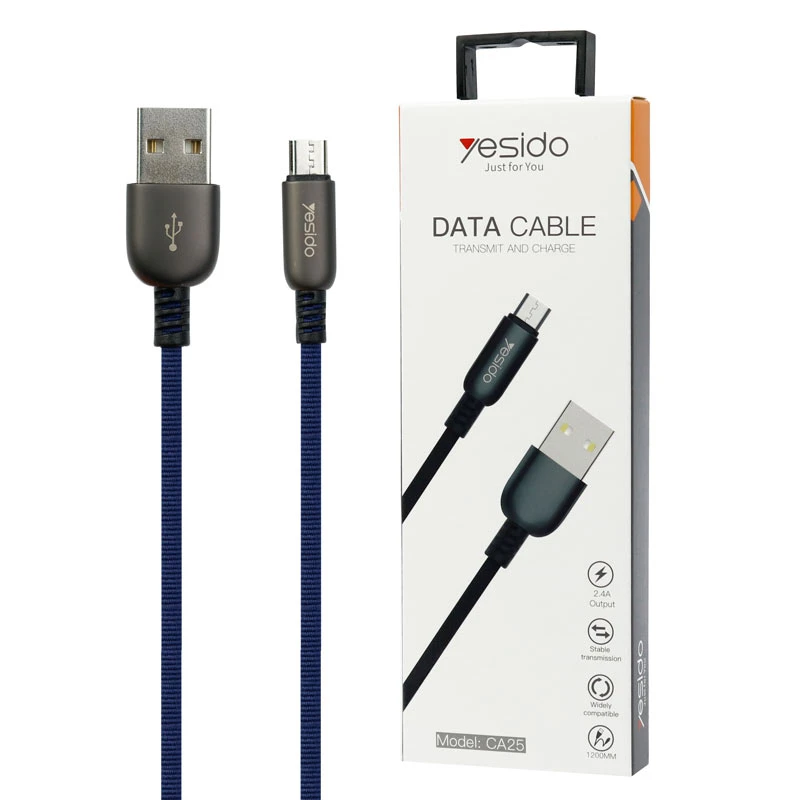 کابل میکرو یو اس بی Yesido CA25 2.4A 1.2m