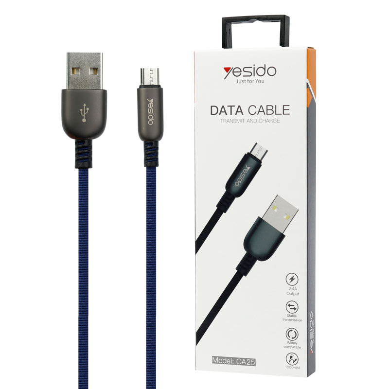 کابل میکرو یو اس بی Yesido CA25 2.4A 1.2m