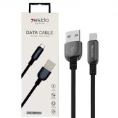 کابل Yesido CA25 2.4A 1.2m Type-C روکش دار مشکی