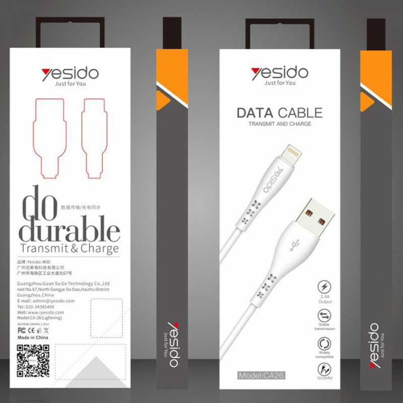 کابل آیفونی Yesido CA26 2.4A 1m