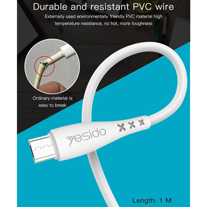 کابل میکرو یو اس بی Yesido CA26 2.4A 1m
