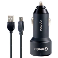 شارژر فندکی فست شارژ Yesido Y26 QC3 + کابل میکرو یو اس بی