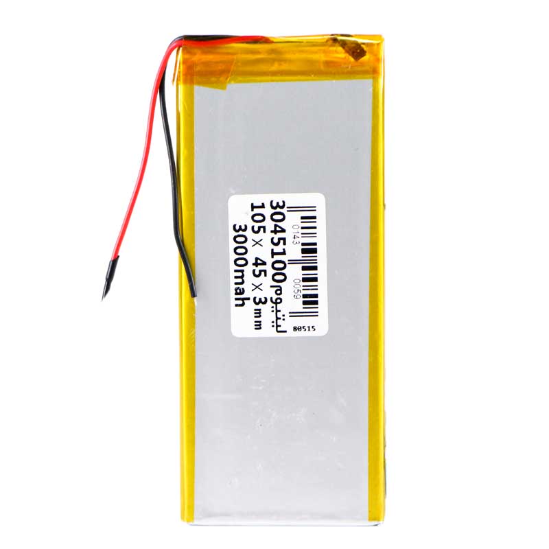 باتری لیتیوم 3000mAh 105*45*3mm 3045100