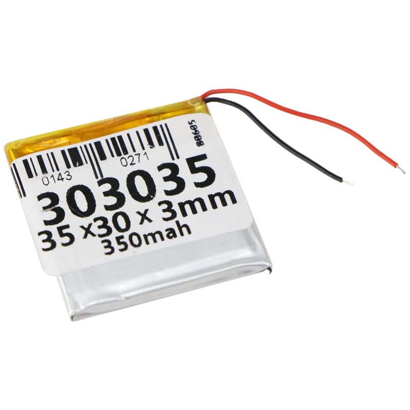 باتری لیتیوم 350mAh 35*30*3mm 303035