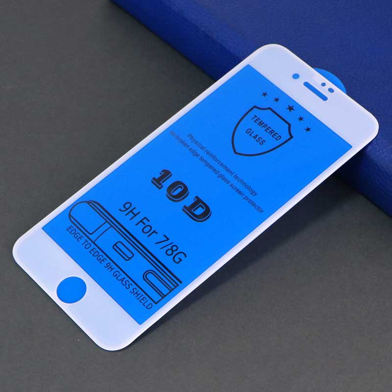 گلس تمام چسب iPhone 7/8/SE 2020 10D سفید