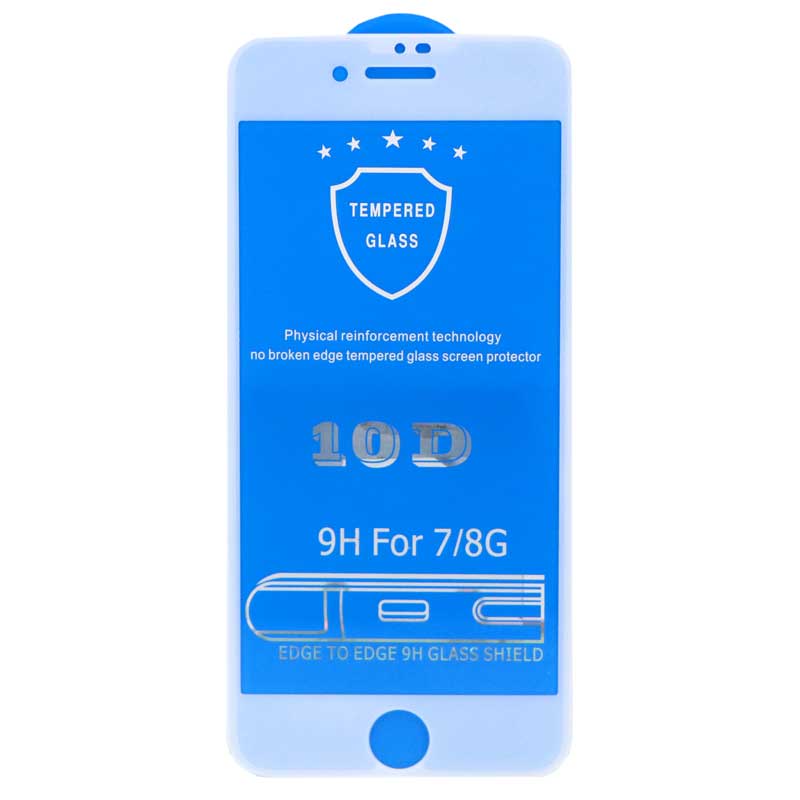 گلس تمام چسب iPhone 7/8/SE 2020 10D سفید