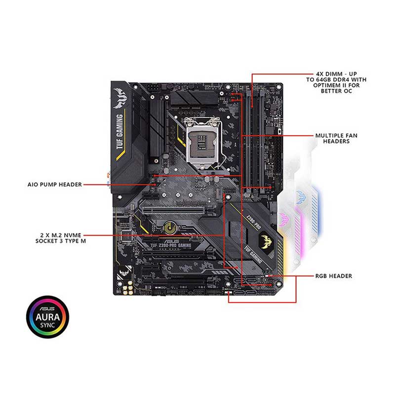 مادربرد ایسوس TUF Z390-PRO GAMING DDR4