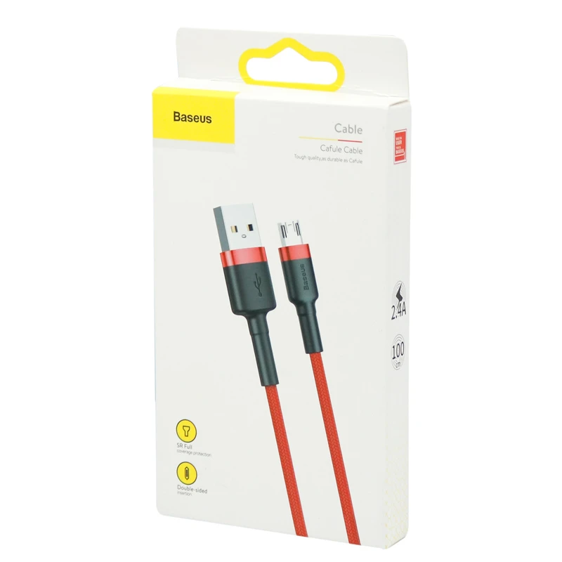 کابل میکرو یو اس بی 2.4 آمپر باسئوس Cafule CAMKLF-B طول 1 متر