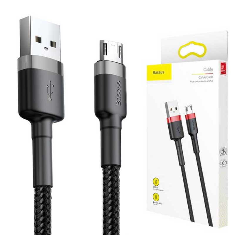 کابل میکرو یو اس بی 2.4 آمپر باسئوس Cafule CAMKLF-B طول 1 متر
