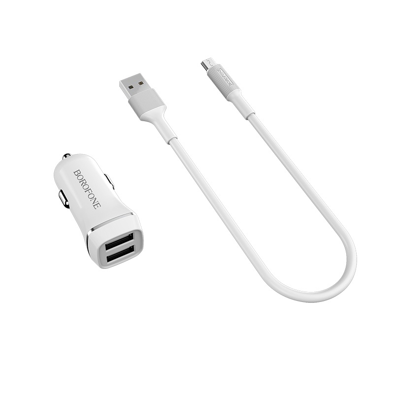 شارژر فندکی Borofone BZ2 set + کابل میکرو یو اس بی