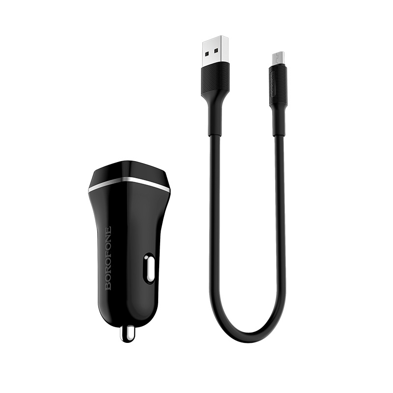 شارژر فندکی Borofone BZ2 set + کابل میکرو یو اس بی