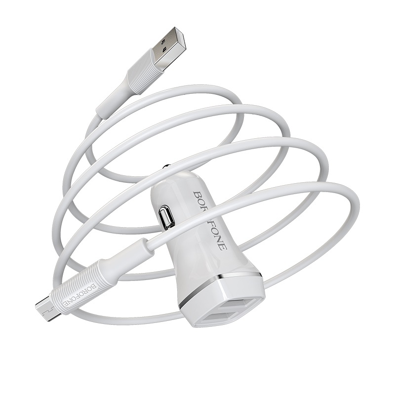 شارژر فندکی Borofone BZ2 set + کابل میکرو یو اس بی