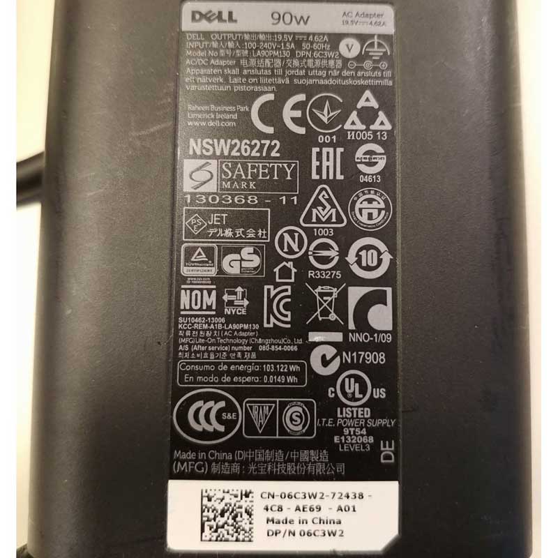 شارژر لپ تاپ دل DELL 19.5v 4.62A