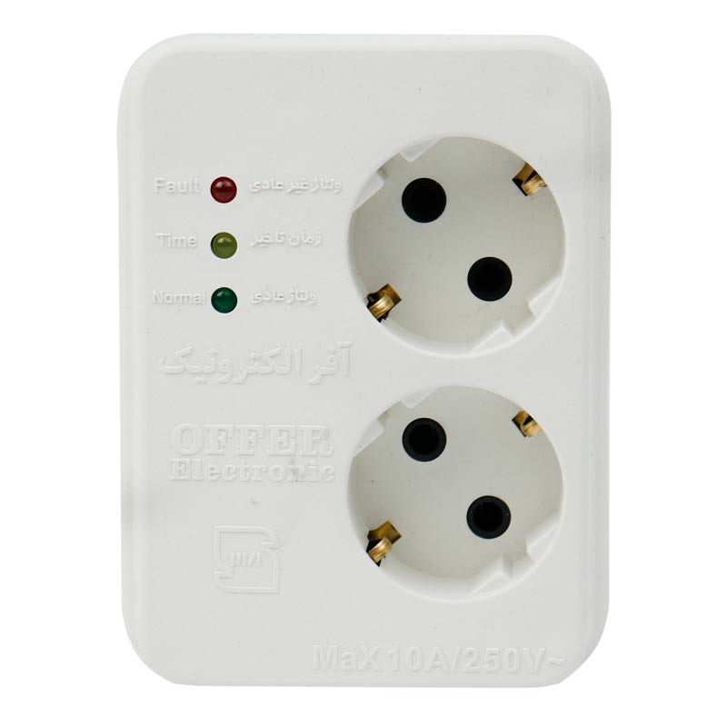 محافظ برق یخچال فریزر 2 خانه دیواری ارت دار آفر الکترونیک مدل OR326