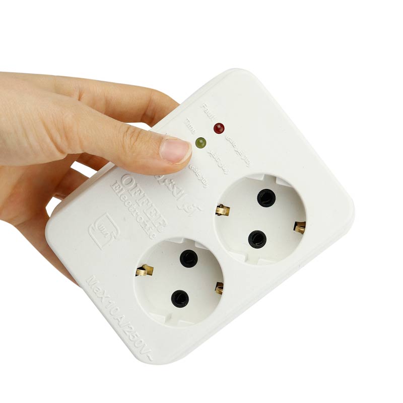 محافظ برق یخچال فریزر 2 خانه دیواری ارت دار آفر الکترونیک مدل OR326