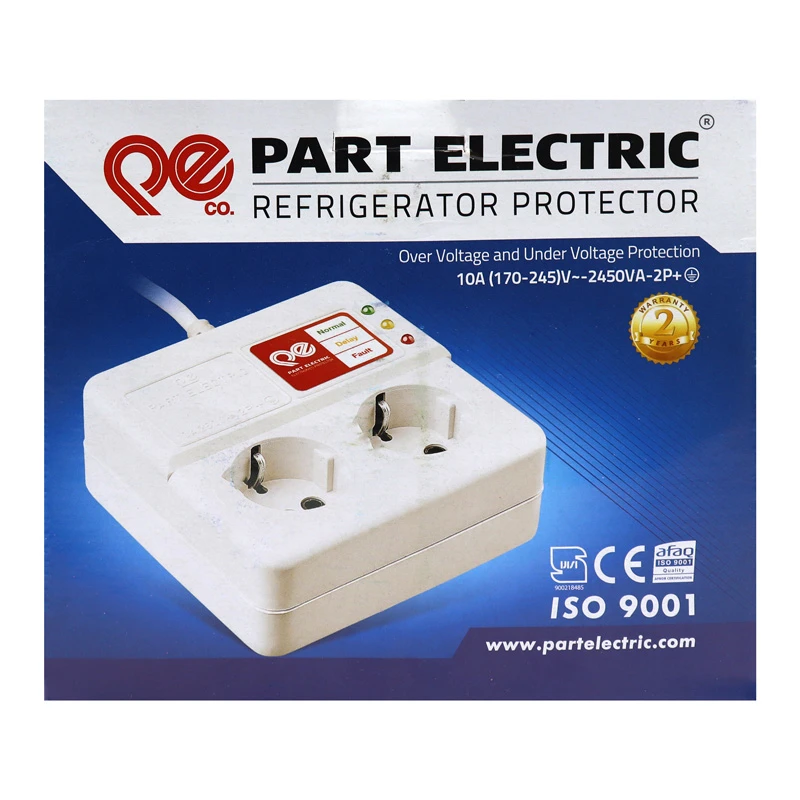 محافظ برق یخچال و فریزر 2 خانه پارت الکتریک PE 904 با کابل 5 متری