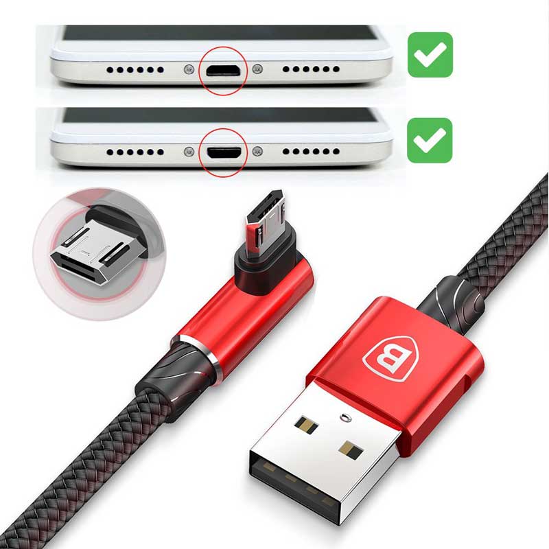 کابل کنفی دو طرفه میکرو یو اس بی Baseus MVP 1m
