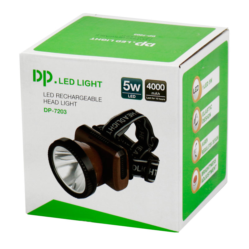 چراغ قوه پیشانی هدلایت شارژی DP.LED Light DP-7203