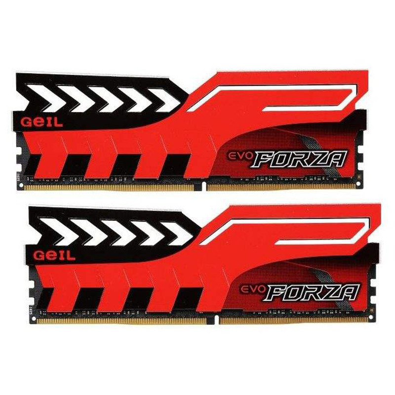 رم کامپیوتر Geil Evo Forza Red DDR4 16GB 2400MHz CL16 Dual