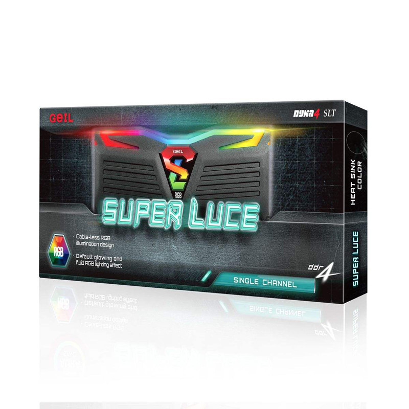 رم کامپیوتر Geil SUPER LUCE Black DDR4 16GB 2400MHz CL16 Single