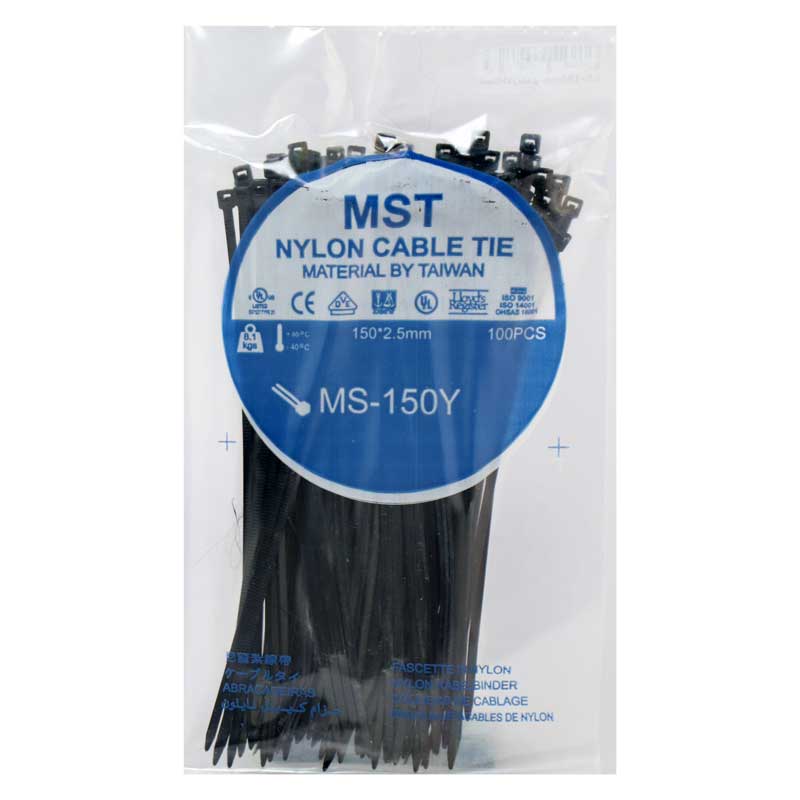 بست کمربندی MST MS-150Y 2.5*150mm بسته ۱۰۰ عددی