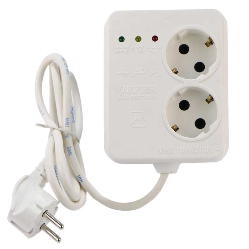 محافظ برق یخچال و فریزر 2 خانه ارت دار آفر الکترونیک OR-329
