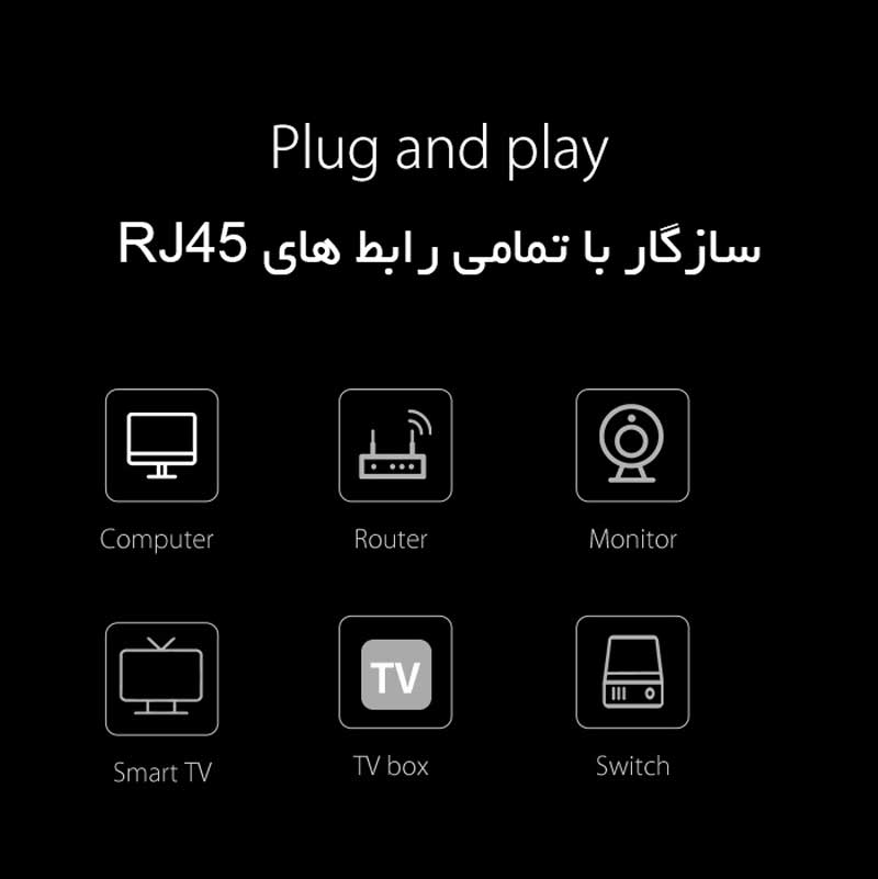 کابل شبکه Orico PUG-C7B Cat7 Flat lan 3m 