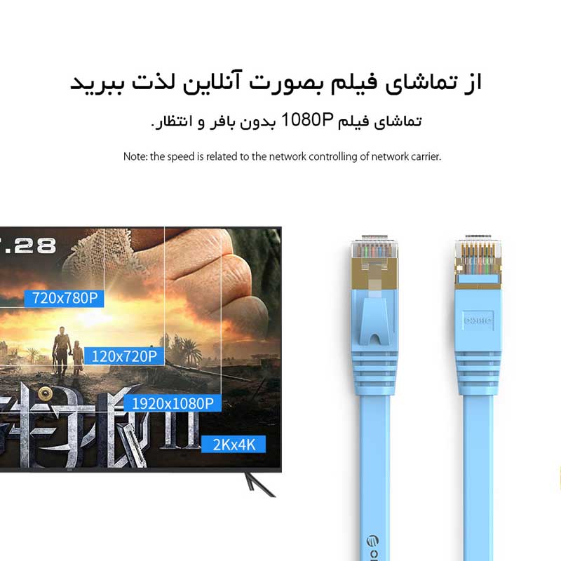 کابل شبکه Orico PUG-C7B Cat7 Flat lan 3m 