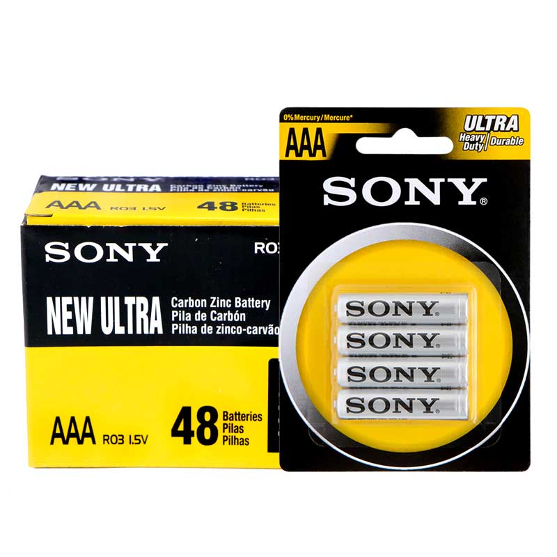 باتری نیم قلمی Sony New Ultra R03 1.5V AAA بسته 48 عددی