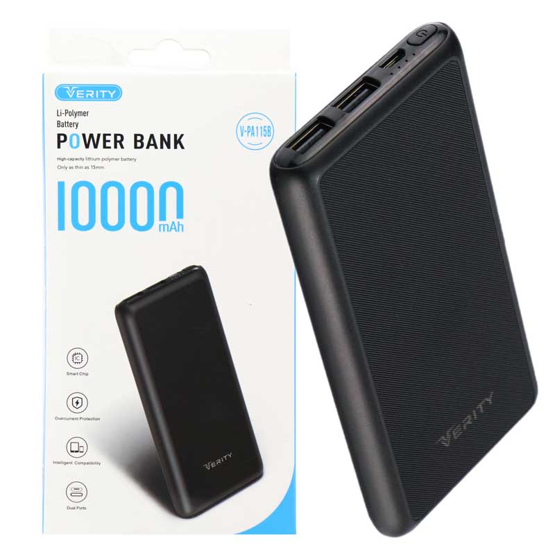 پاور بانک 10000 وریتی VERITY V-PA115 مشکی