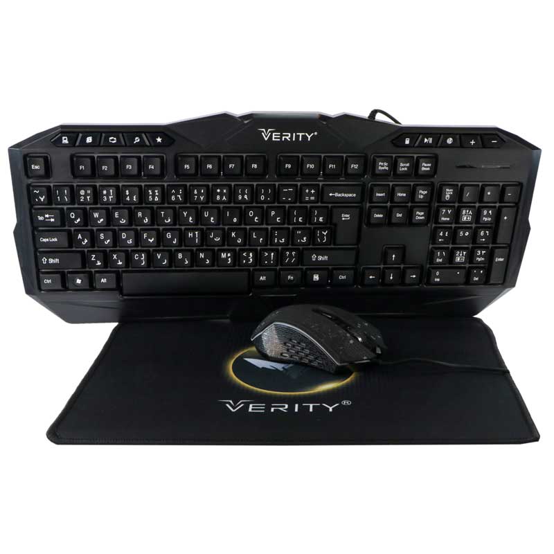 کیبورد و موس گیمینگ وریتی V-KB6110GCW + پد موس