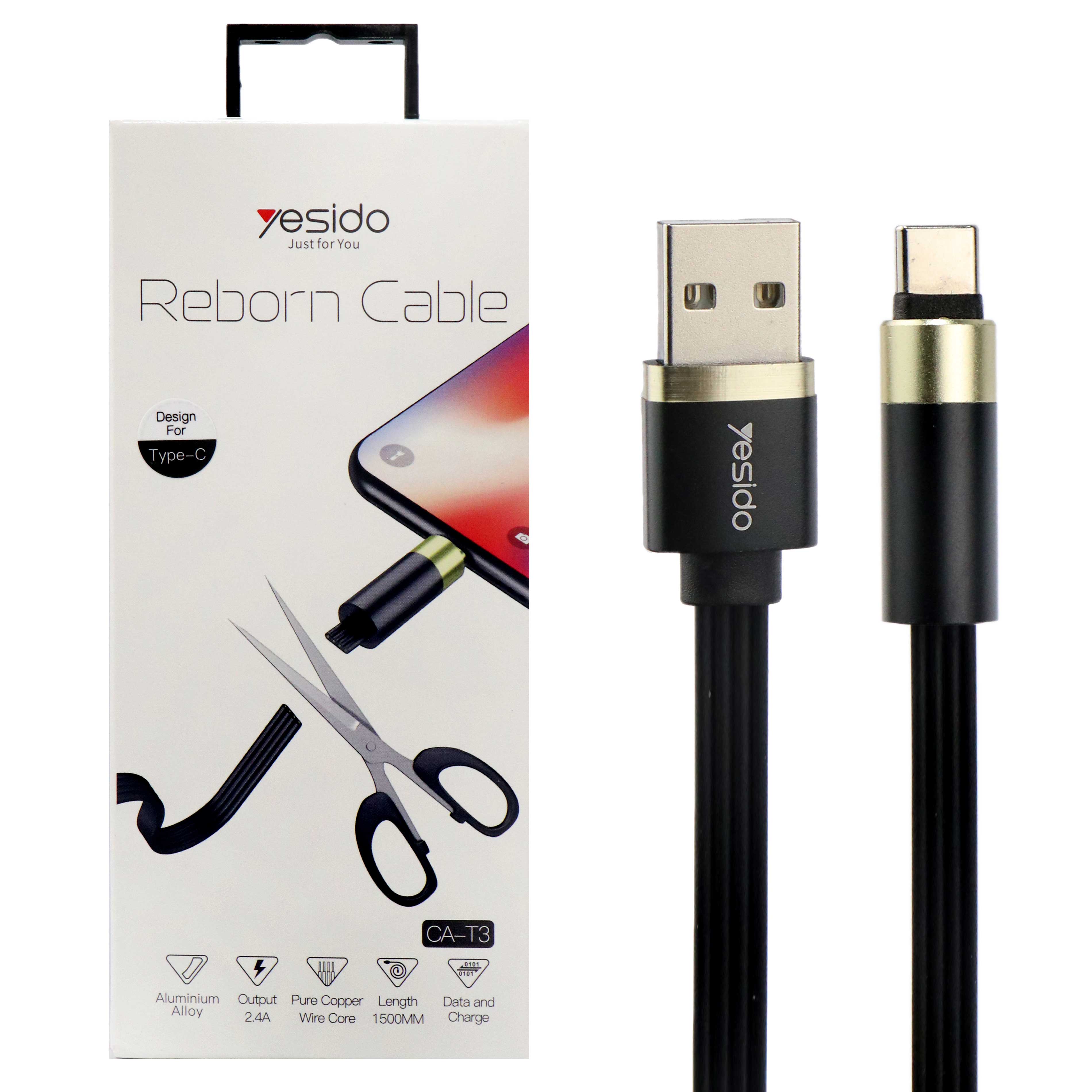 کابل Yesido CA-T3 Reborn 1.5m Type-C