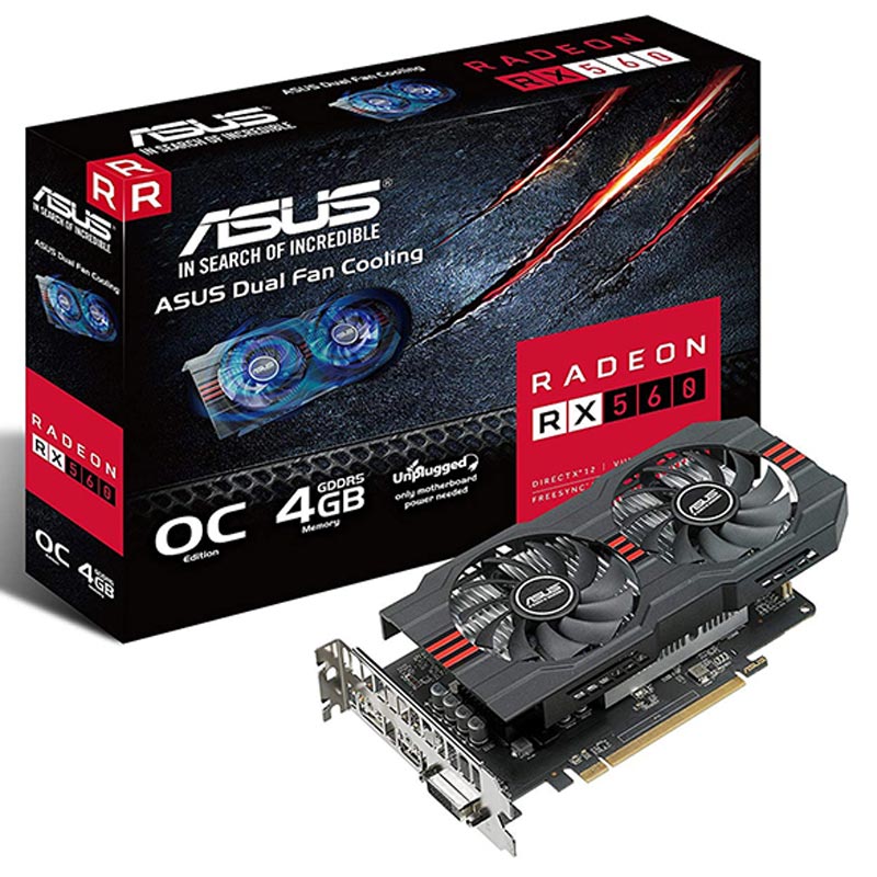 کارت گرافیک ASUS EVO RX560 OC 4GB GDDR5