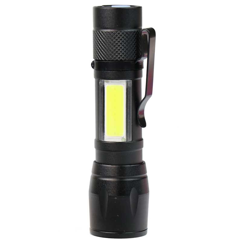 چراغ قوه پلیسی گیره دار COB کوچک شارژی