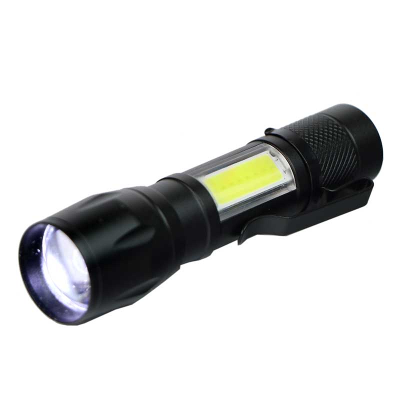 چراغ قوه پلیسی گیره دار COB کوچک شارژی
