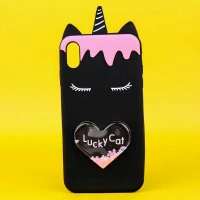 قاب سیلیکونی تک شاخ iPhone XS Max مشکی