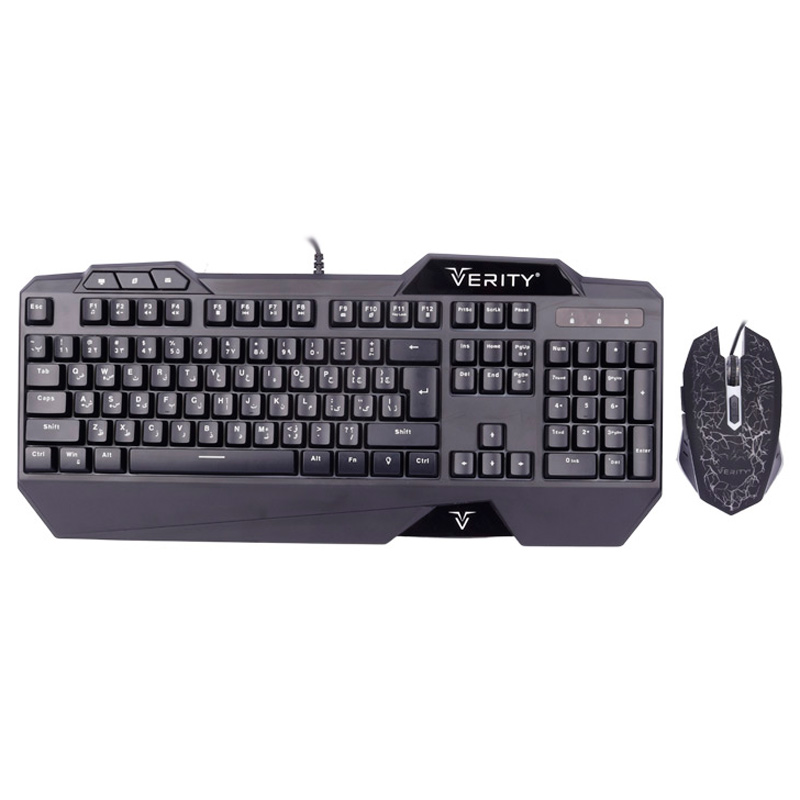 موس و کیبورد گیمینگ Verity V-KB6111GCW + پد موس