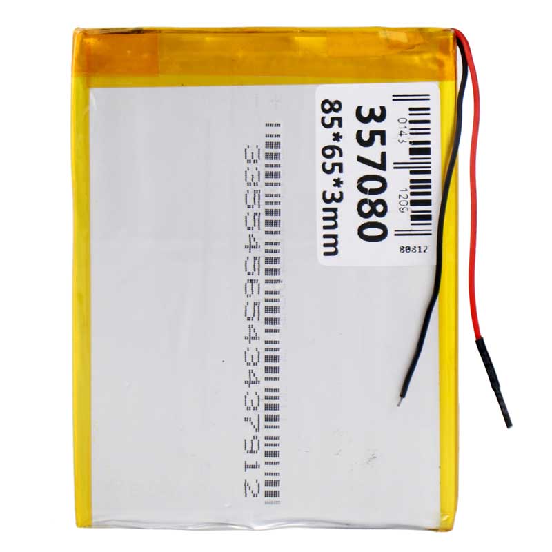 باتری لیتیوم 3500mAh 85*65*3mm 357080