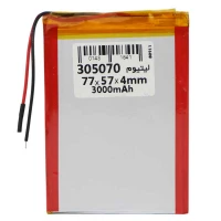 باتری لیتیوم 3000mAh 77*57*4mm 305070
