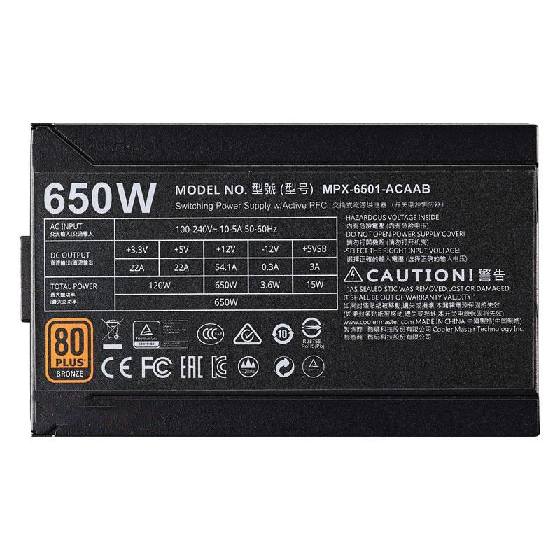 پاور 650 وات کولر مستر Cooler Master MWE Bronze